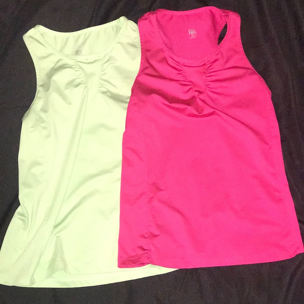 Pink and Green Fitness Tank Duo